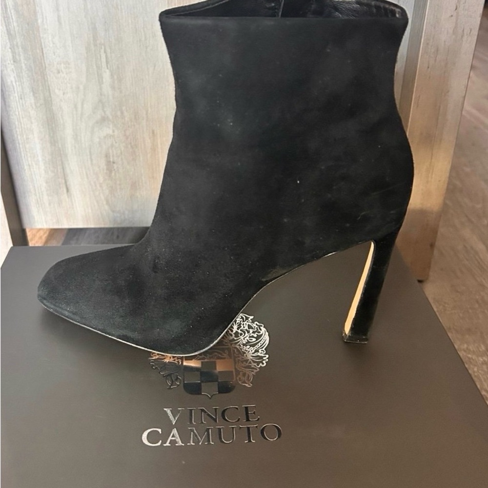 Vince Camuto Black Suede Heeled Boots